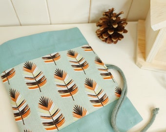 Waldorf pencil case, Waldorf, rolling pencil case "Feathers" for pens and pads, gift, school enrollment