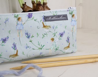 Knitting needle case/ pencil case “Lavender Elves”