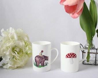 Tasse, Becher, Kaffeetasse, Teetasse "Glückspilz und Bärenmädchen"