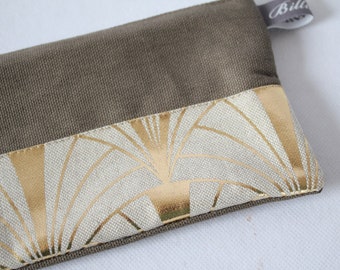 Knitting needle pouch / pencil case "Gold olive"