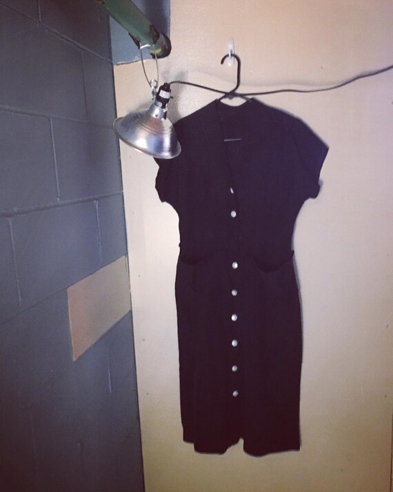 Black 40s Button Up Dress