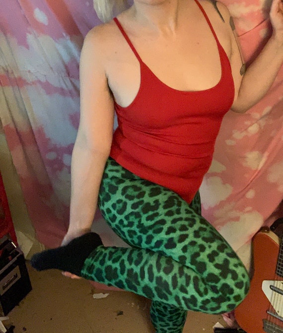 Green Animal Print Leggings