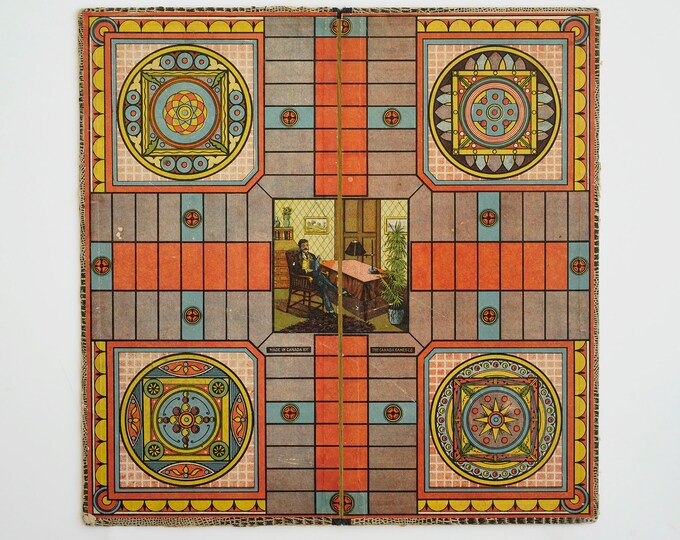 Antique Parcheesi Board Antique Game Board Folk Art Game - Etsy