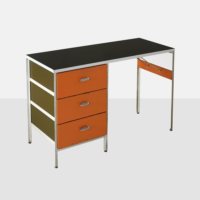 George Nelson Steel Frame Desk George Nelson For Herman Etsy