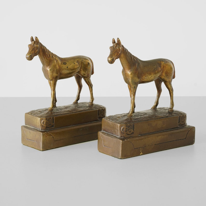 Armor bronze horse bookends horse bookends art deco Etsy