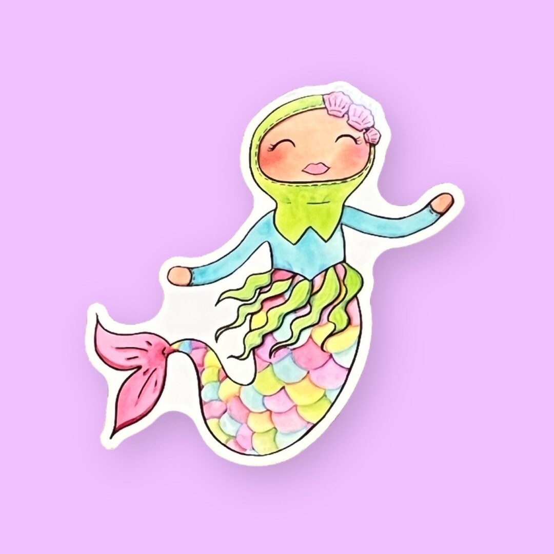Mermaid Sticker - Hijab Sticker - Muslim Sticker - Modest Hijab Fashion ...