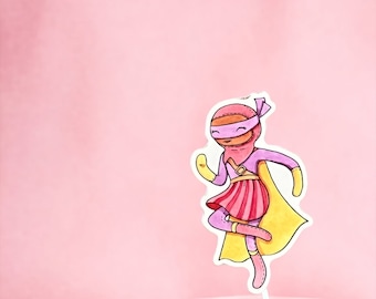 Super Girl Sticker – Cute Hijabi Muslim Superhero, Islamic Gift