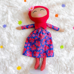 Poupée hijabi - poupée musulmane - poupée musulmane en tissu - 18 pouces - poupée faite main - cadeau de naissance - baby shower - poupée hijab - poupée de peau moyenne