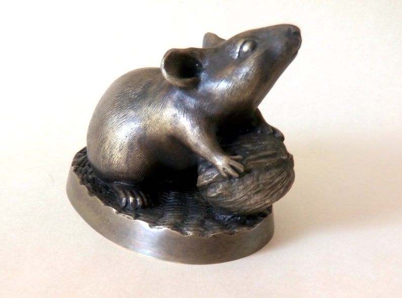 Mouse with walnut Bronze mouse Gift for nature lovers mouse Etsy