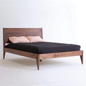WILLARD BED FRAME in american walnut / walnut platform bed frame, mid century modern bed frame