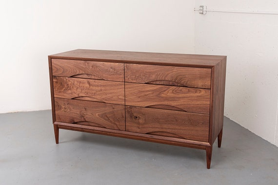 Stark Dresser Walnut Low Dresser Mid Century Modern Dresser - Etsy