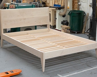 Bleached Maple Willard Bed Frame ~ Platform Bed Frame