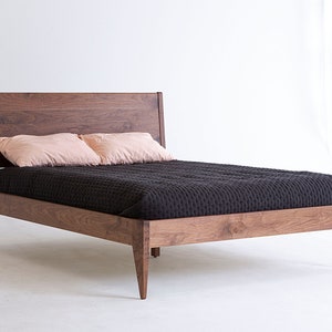 Willard Bed Frame ~ Walnut Platform Bed Frame