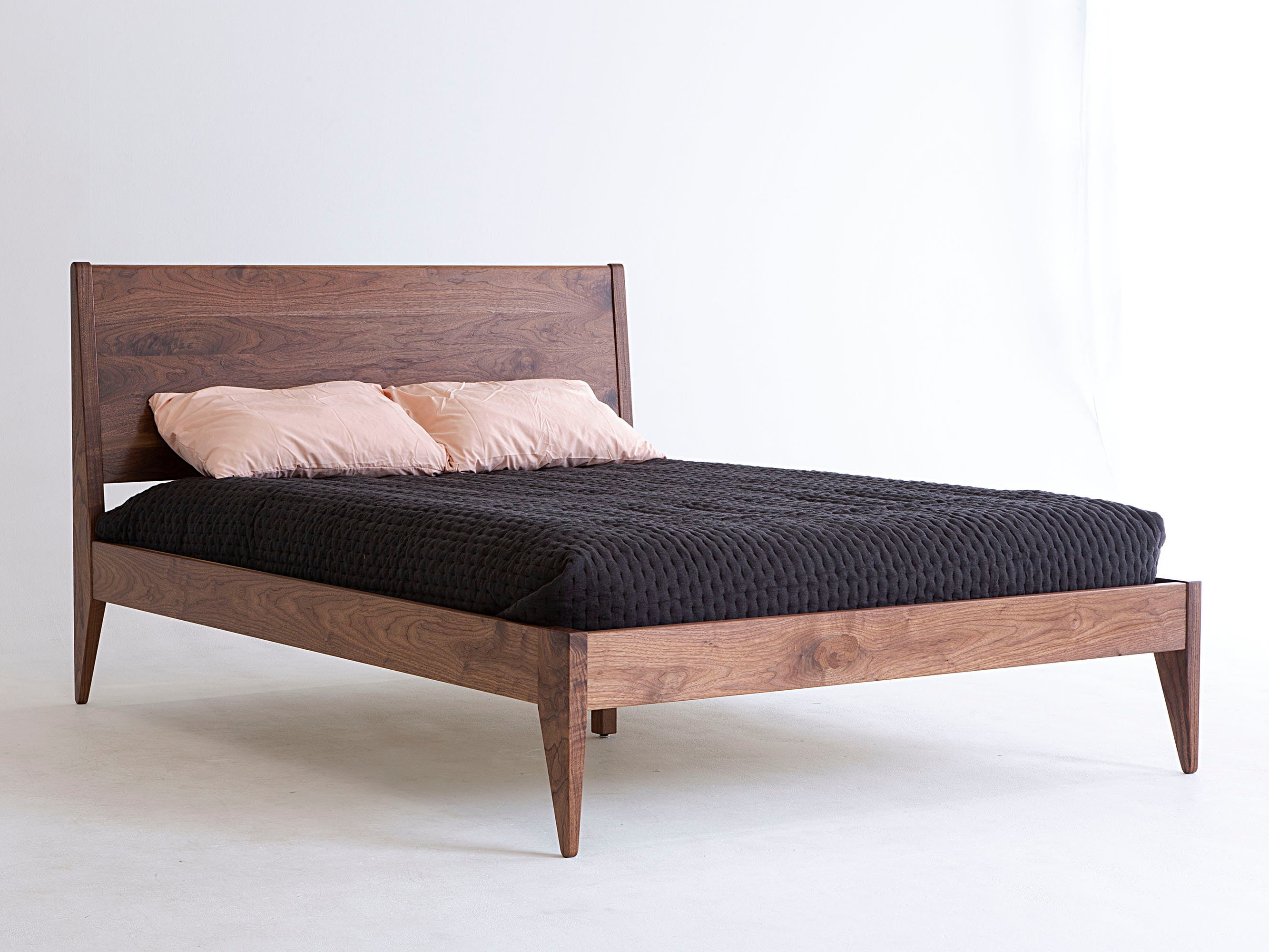 Walnut color bed frame discount