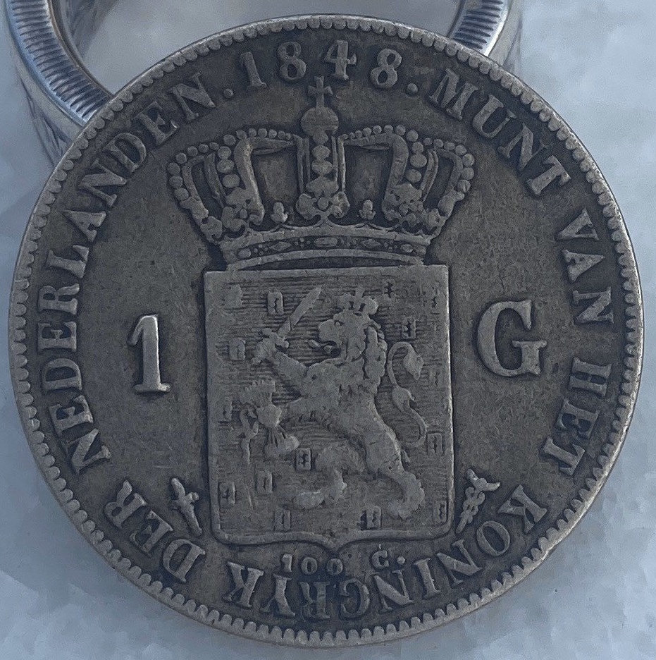 1848 Netherlands 1 Gulden Silver Coin - Etsy Israel