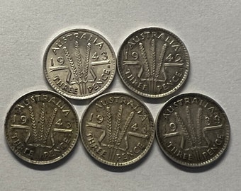 オーストラリア 3ペンス硬貨 1951～1957年 銀貨 3ペンス - 切り売り