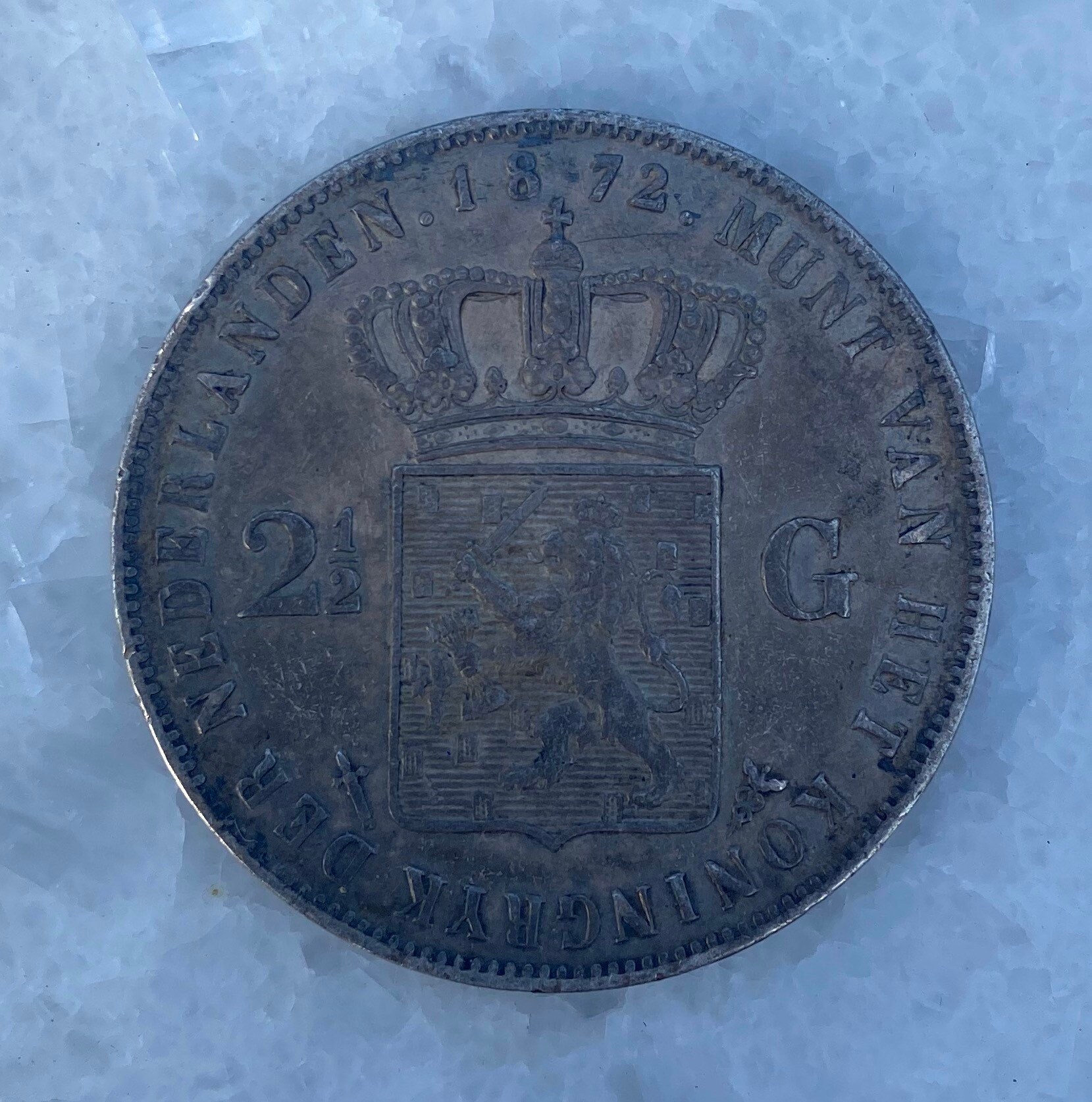 1872 Netherlands 2 1/2 Gulden Silver Coin - Etsy