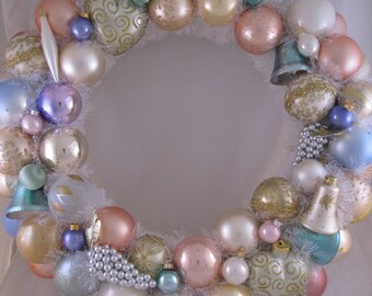 Pastel Vintage Ornament Wreath