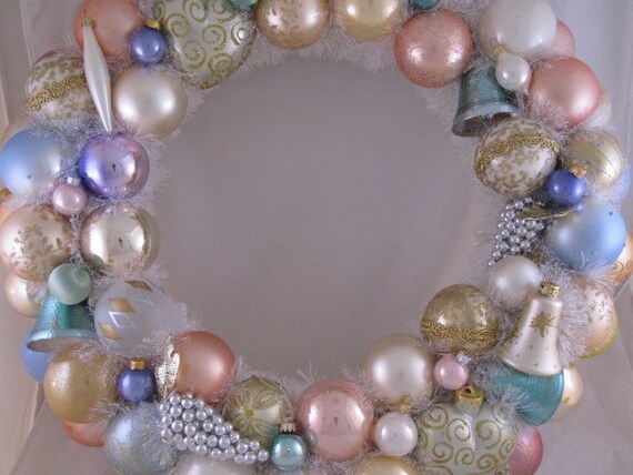 Pastel Vintage Ornament Wreath