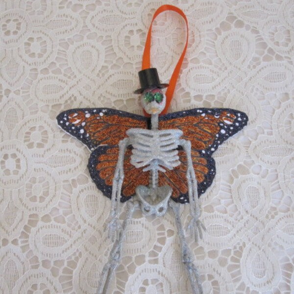 Day of the Dead Butterfly Skeleton Ornament
