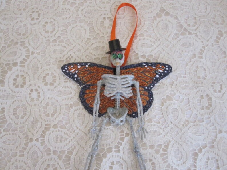 Day of the Dead Butterfly Skeleton Ornament Etsy
