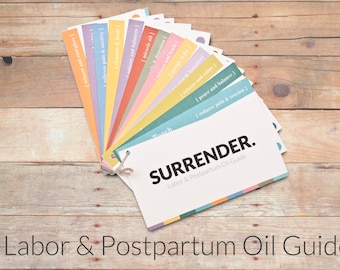 Essential Oil Guide Reference Cards For Labor and Postpartum