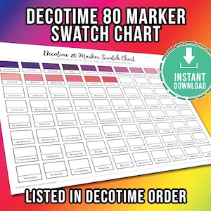 Stalenkaart DecoTime 80 Twinmarkers | Afdrukbare kleurenkaart pdf | Referentie alcoholmarker | Directe download (A4/US Letter)