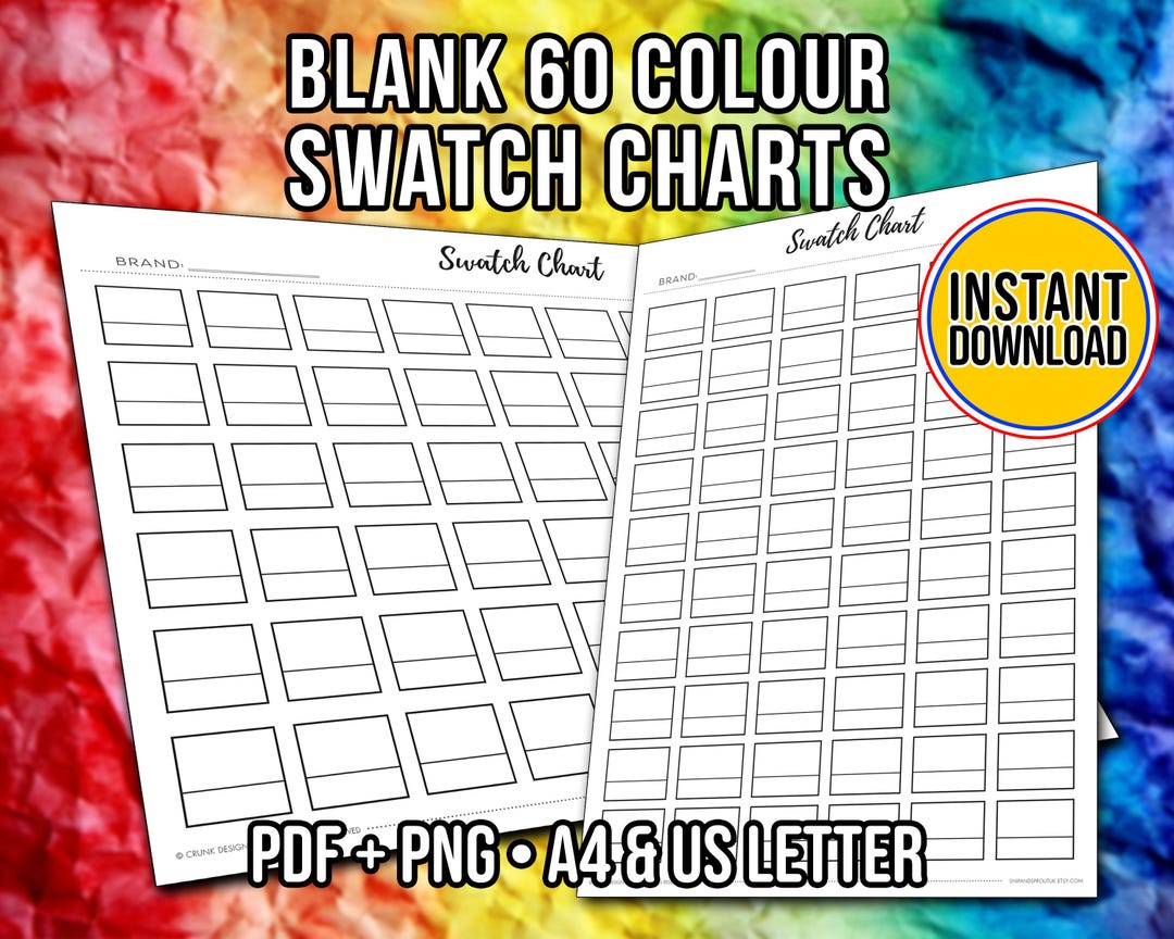 Color Test Sheet.pdf Leere Farbmustertabelle PDF + PNG | 60 Box Color Test Sheet für Marker ...