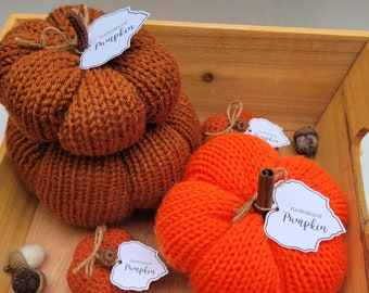 Printable Pumpkin Leaf Tags for Handmade Crochet, Knit, Fabric Pumpkins - Market tags, price tags - Digital Download