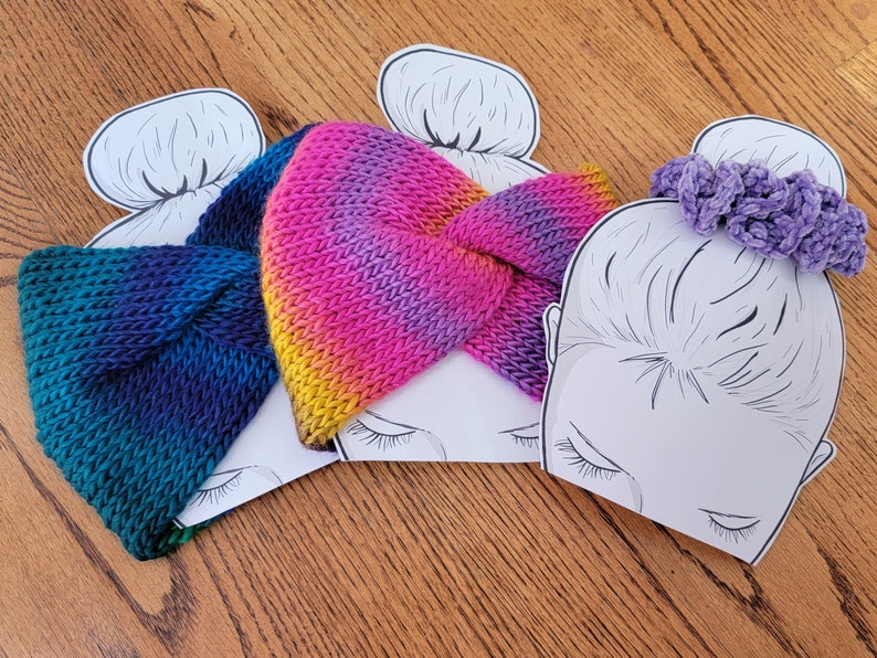 Printable Messy Bun Display Card For Headbands Ear Warmers Etsy Hong Kong