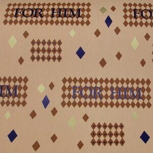 SALE 4 Yards 1970s FOR HIM Retro Mod Brown Diamonds Masculine Wrapping paper Retro Kitsch Vintage 12 Feet Men Man Men&#39;s Gift Wrap