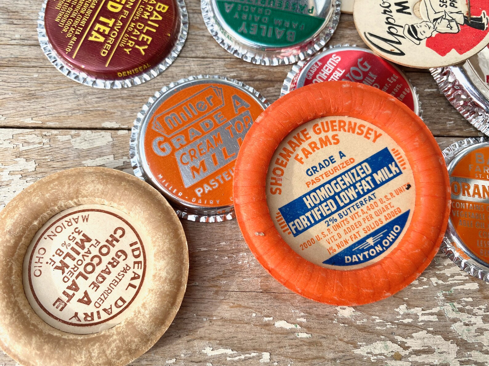 50 Vintage Milk Soft Drink Caps Cream Cap Lot 1940s 1950s Etsy