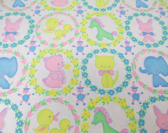 Vintage 1960s Gift Wrap: 12 Ft. Children's Toys, Animals
