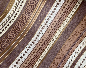 SALE 12 Feet 1960s Wide Brown Modern Mod Wrapping Paper Retro Kitsch Vintage Masculine Men Man Mens Gift Wrap Mod 4 Yds Stripe Striped 1970s