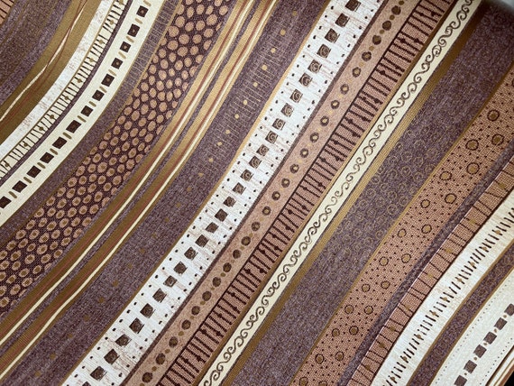 SALE 12 Feet 1960s Wide Brown Modern Mod Wrapping Paper Retro Kitsch Vintage Masculine Men Man Mens Gift Wrap Mod 4 Yds Stripe Striped 1970s