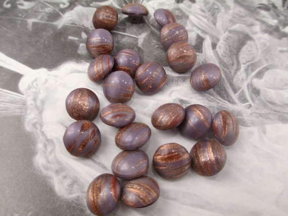 1950's Periwinkle Glass Buttons 1950's Periwinkle Glass Buttons