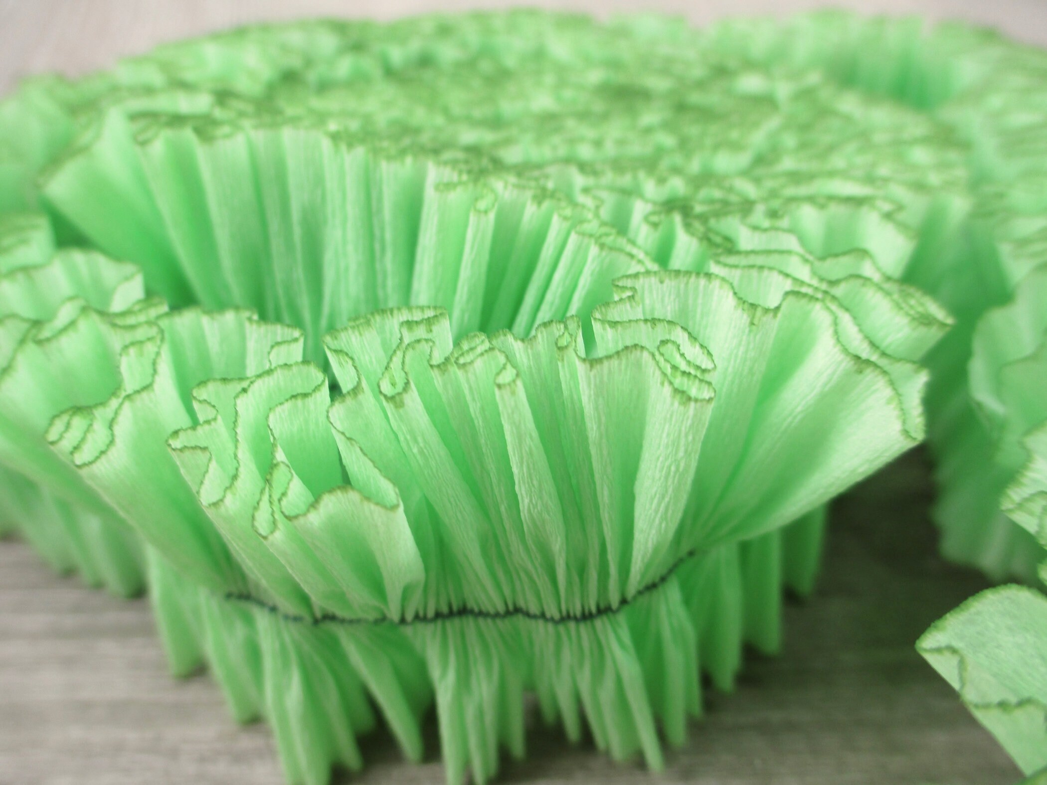 6 Feet Mint Green Paper Ruffles Crepe Ruffle Vintage Americana Etsy