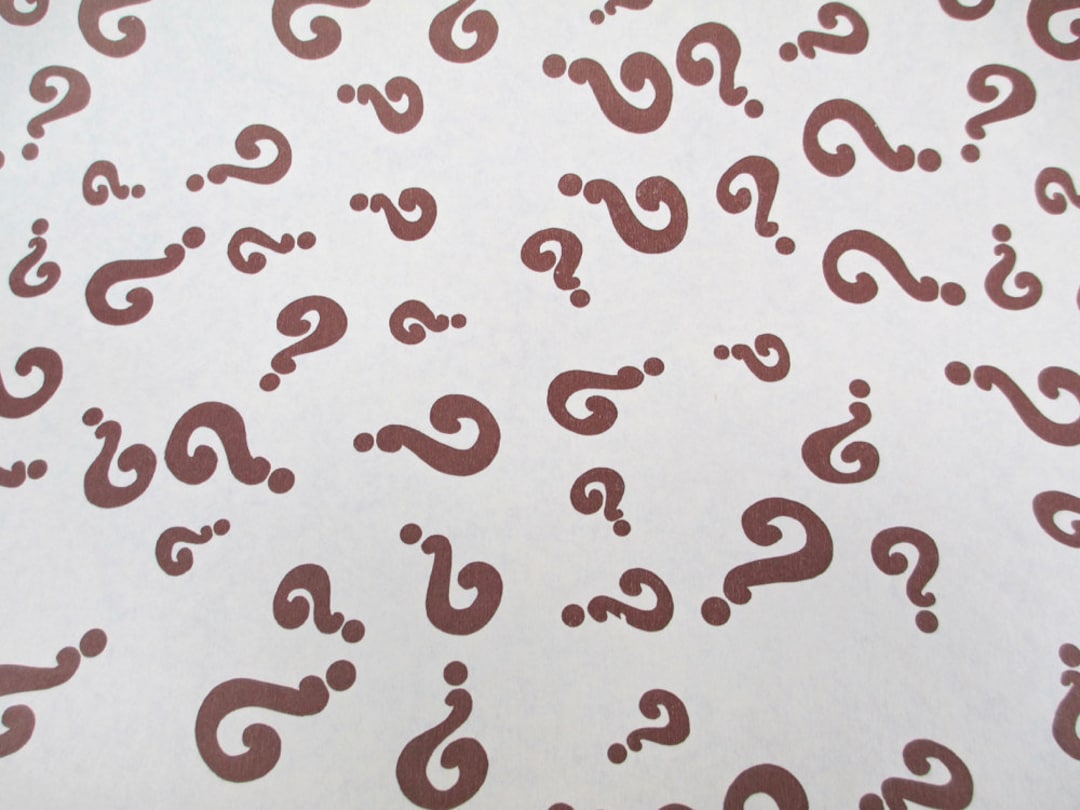 4 Yards 1960s 70s Mod Brown Question Mark Wrapping Guessing