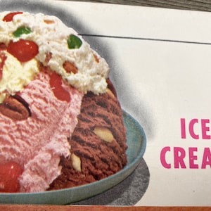 1960s Ice Cream Pint Box Vintage Carton Multi Flavor Stock Rainbow Multicolor Recipes Retro Kitchen Prop Advertising Package Unused 1960