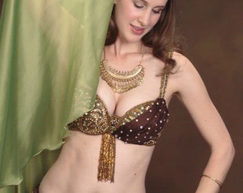 Egyptian Gold Belly Dance Set - Sexy Tribal Belly Dancer Costume for  Women/Girls - Beautiful Lingerie Party Outfit - Gift for her