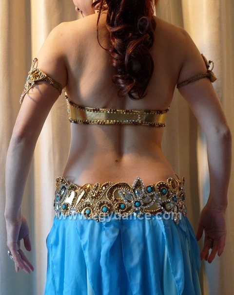 Egyptian Gold Bra Belt Set Sexy Womens Clothing Oriental Golden Costume  Modern Belly Dance Lingerie Outfit Gift 