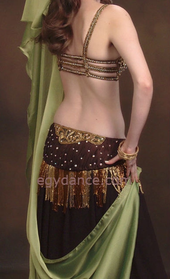 Egyptian Gold Belly Dance Set Sexy Tribal Belly Dancer Costume for