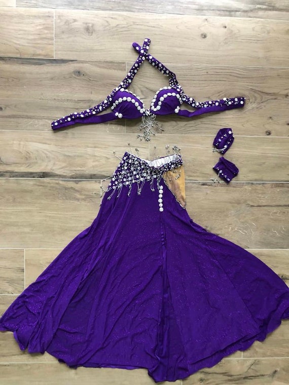 Purple belly dance costume hotsell