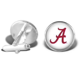 University of Alabama Cuff Links | Crimson Tide Cuff Links | Houndstooth Cuff Links | Alabama Gifts | Groomsmen Gifts | Officially Licensed