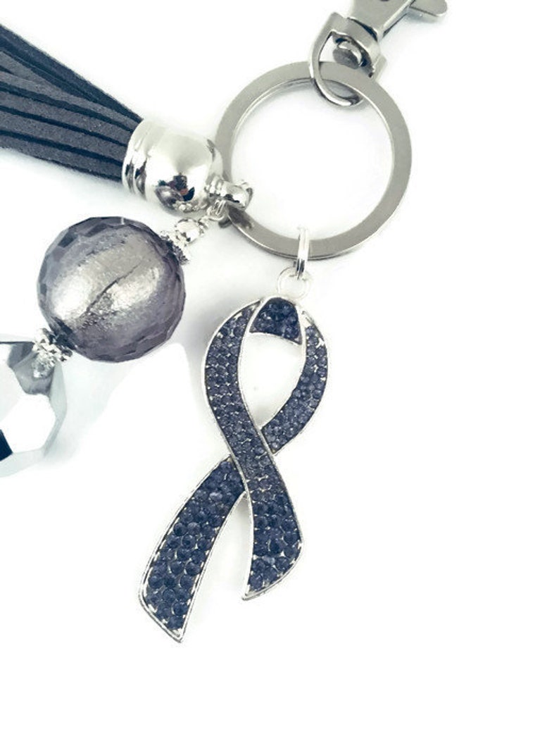 Planner Charm Asthma Awareness Diabetes Awareness Brain Cancer Awareness Gray Ribbon Awareness Key Chain Gray Ribbon Key Chain