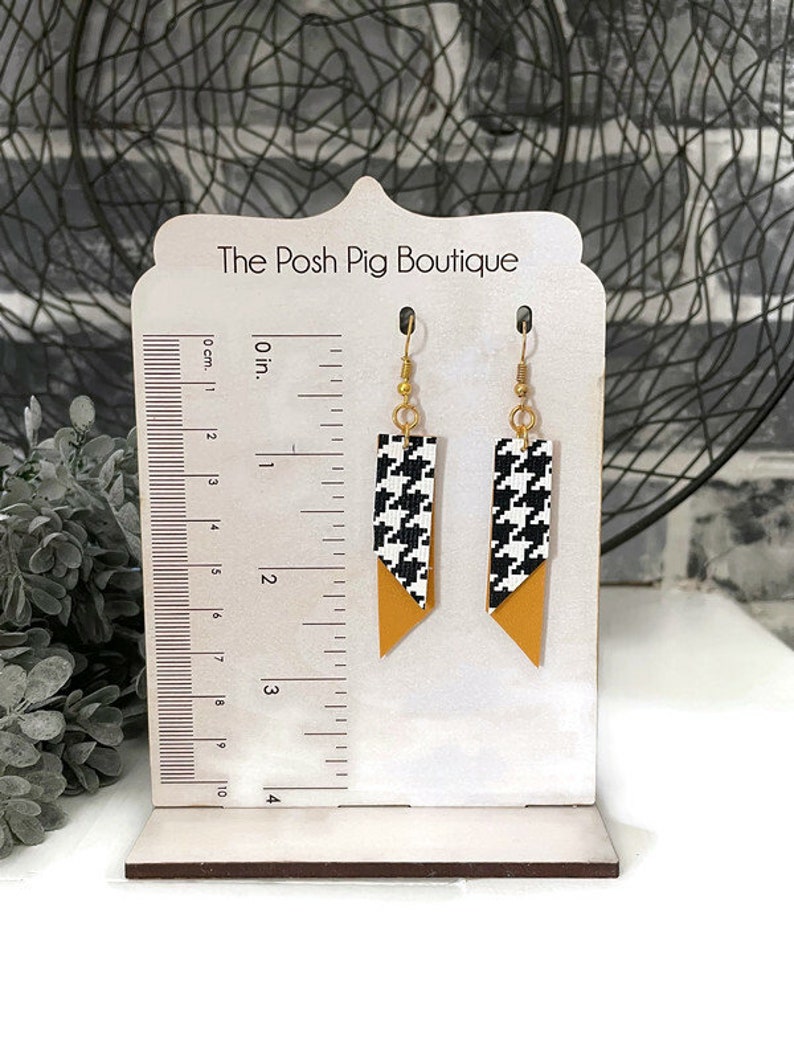 Black and Gold Earrings Black and Yellow Earrings Game Day Earrings Tassel Earrings Fringe Earrings Tailgate Earrings image 5