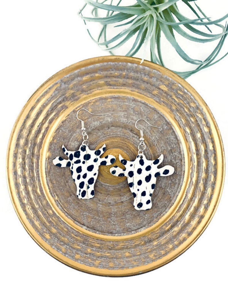 Cow Earrings Cattle Earrings Cow Head Earrings Steer Etsy