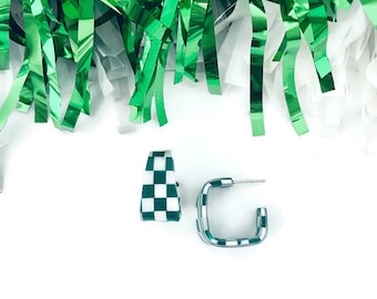 Michigan State University Earrings | Michigan State Jewelry | Michigan State Gifts | Michigan State Spartans | MSU Earrings | Checkerboard