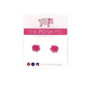 Pig Earrings Pink Pig Earrings Pig Earrings, Pig Jewelry Farm Earrings Pig Lover Earrings Pig Gifts Gifts for Pig Lovers image 1