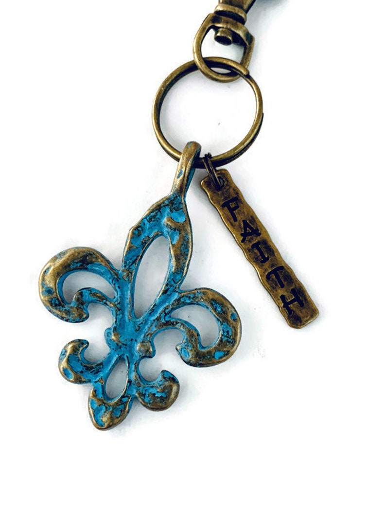Fleur De Lis Key Chain French Key Chain Louisiana Key Chain Etsy